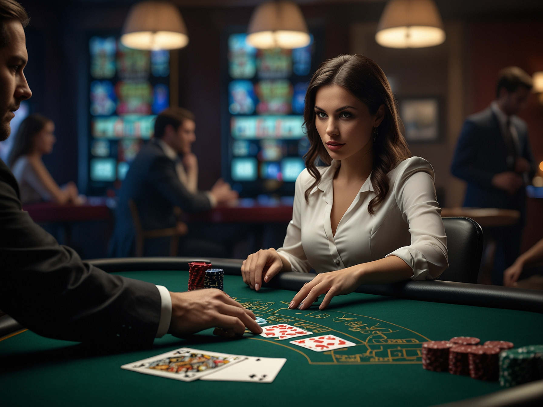 Stół z krupierem w kasynie na żywo