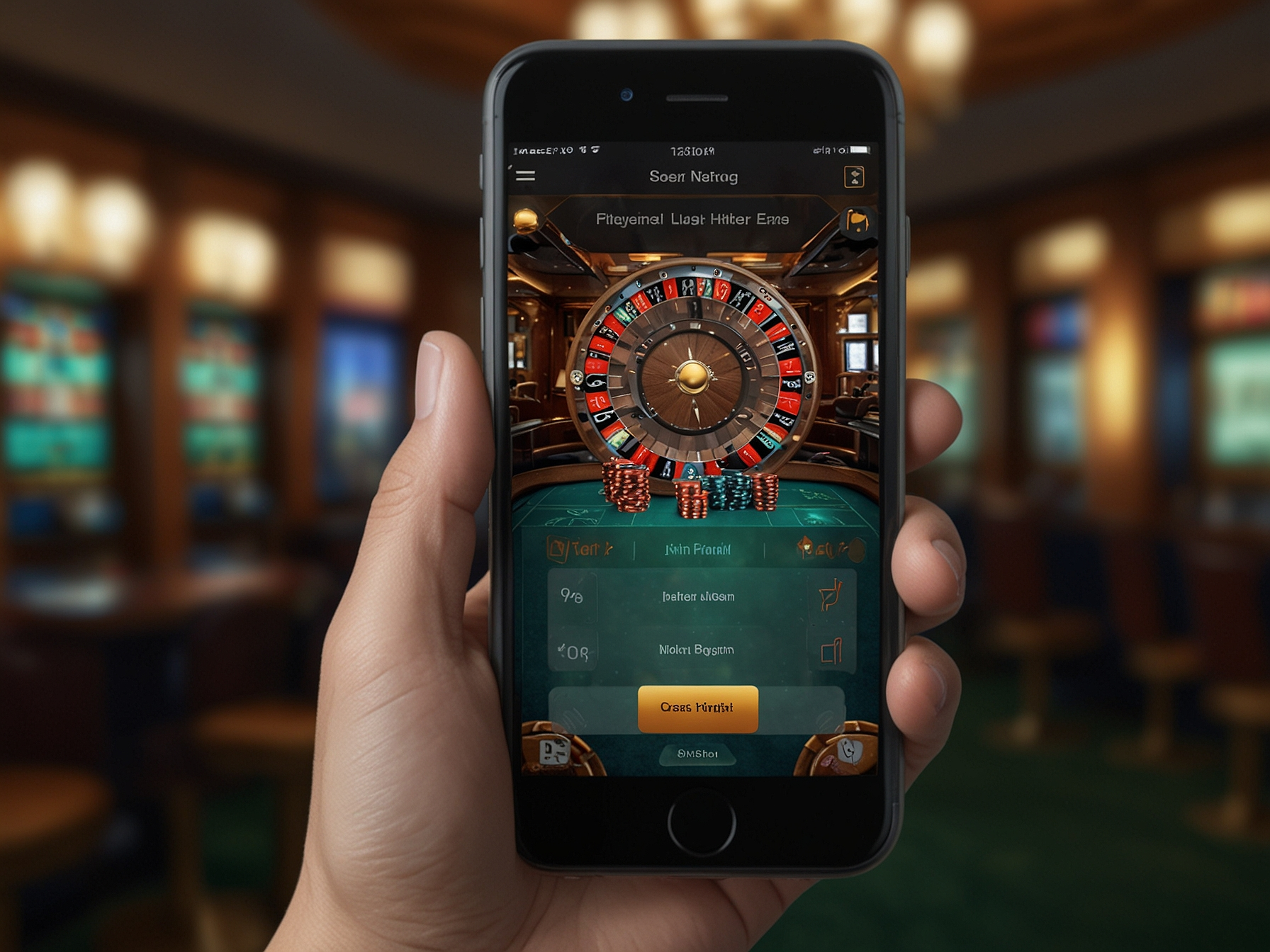 Ekran logowania NV Casino na telefonie